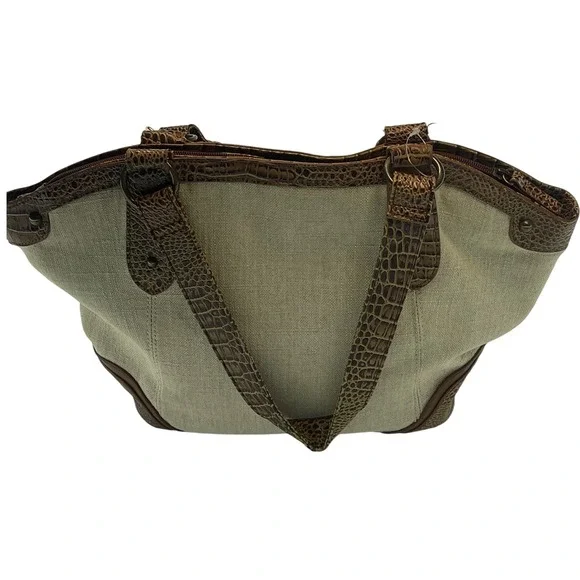 Coldwater Creek Purse with Free Charm Tan Beige Brown Tote Bag Handbag Womens‎ - Picture 7 of 12